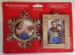 Instant Gifts 2 Pack Wooden Photo Christmas Ornaments Snowflake & Rectangle. Fixed Price $8.99.
