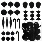 Velvet Ornaments For Christmas Tree Decorations - Black Flocked Orn.... Fixed Price $26.33.