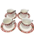 Charlton Hall Kobe Classic Traditions Christmas Cups Saucers Poinsettias Tea. Fixed Price $34.99.
