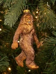 Robert Stanley Big Foot Sasquatch Blown Glass Christmas Ornament Glitter 5" Tall. Fixed Price $24.95.