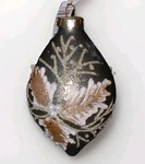 New Christmas Ornament Glass Silver Antiqued Ivory Poinsettia 5.5. Fixed Price $12.79.