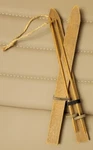 Wooden Skis Ornament. Fixed Price $15.00.
