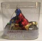 Vtg Motorcycle Racer Christmas Ornament By Holiday Magic Hand Blown Glass. Fixed Price $10.99.