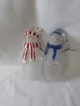 Gerson Crackle Glass Snowman Head & Tophat Christmas Decoration. Fixed Price $25.00.