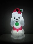 Holiday Time Poodle In Santa Hat 11" Lighted Led Tabletop Blow Mold Nwot. Fixed Price $16.45.