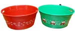 2PC Mini Party Bowls 6"X2.5" Green Santa Claus+ Red -SNOWFLAKES-#1 Christmas 981. Fixed Price $12.99.
