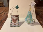 Set Of 2 Kurt Adler Christmas Ornaments Sea Glass Tree & Winter Trail. Fixed Price $12.99.