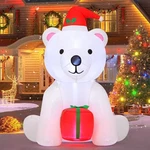 Goosh 5 Ft Christmas Inflatable Bear Outdoor Decorations Blow Up Yard White. Fixed Price $65.99.
