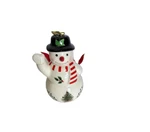 Spode Snowman Black Hat Tree Holly Red Stripe Scarf Christmas Ornament Ceramic. Fixed Price $11.95.