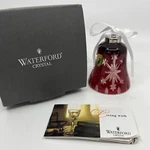 Waterford Ruby Red Cut To Clear Christmas Bell Ornament Snow Crystals. Fixed Price $79.00.