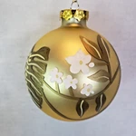 Island Heritage Hawaii Glass Ball Ornament Hand Painted White Gold 3.5 Inch. Fixed Price $14.99.