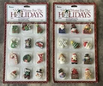 Sets Of 12-1.5" Mini Vtg Resin Ornaments-darice-sealed-candy Cane, Santa, Joy. Fixed Price $14.49.