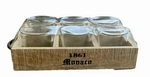 Monaco 1861 (monte Carlo Anniv) Shot Glasses In Wood Holder By Gerson Company. Fixed Price $34.30.