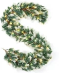 Joiedomi 6FT Christmas Garland With Lights, Pine For Mantle, Xmas Decora. Fixed Price $34.99.