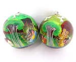 Christmas Ornament Ball Folk Artist 3IN Signed Abigain Farm Houses. Fixed Price $15.40.