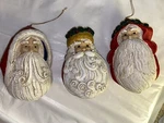 (3) Santa Claus Kurt Adler Heads Christmas Ornament. Fixed Price $35.00.