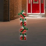 Northlight 43" Red Stripe Flat Tinsel Stack Gift Box Yard Decor Clear Lights. Fixed Price $59.21.