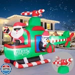 Funfanso 6.5FT Christmas Inflatable Santa Claus On Helicopter Outdoor Decorat. Fixed Price $97.99.
