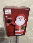 Home Accents Santa Claus 6.5 Indoor/outdoor Inflatable Led Christmas Decoration. Fixed Price $40.00.