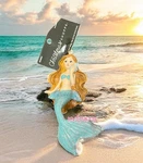Blonde Turquoise Glitter Fin Little Mermaid Ornament Beach Christmas 5 Holiday. Fixed Price $19.00.