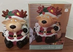 Vintage Cookie Jar, Large 1990'S Nib Santa Moose Christmas Earthenware Adorable. Fixed Price $14.85.
