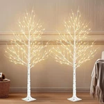 Pabipabi Birch Tree With Led Lights, Pack 6FT Lighted White X2,. Fixed Price $91.66.