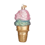 Old World Christmas Double Dip Ice Cream Cone Blown Glass Ornament. Fixed Price $18.99.