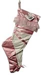 Satin Ballerina Slipper Christmas Stocking 19" W/ruffle Pink/ White New. Fixed Price $13.50.