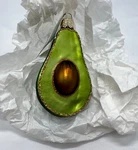 Old World Christmas 2003 Avacado Glass Ornament New Open Box. Fixed Price $12.00.