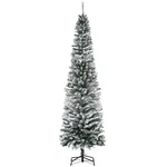 7.5' Tall Unlit Snow-flocked Slim Artificial Christmas Tree With Realistic Branc. Fixed Price $89.99.