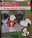 Gemmy 3.5FT Peanuts Snoopy Dog Christmas Airblown Inflatable W/box Read. Fixed Price $34.99.