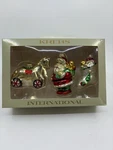 Krebs International Glass Santa Claus Stocking Horse Christmas Ornament Unused. Fixed Price $21.99.