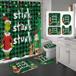 Grinch Christmas Holiday Bathroom Decor Perfect Shower Curtain Sets.. Fixed Price $34.99.