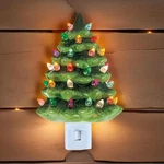 Night Christmas Tree Lighted Green Indoor Lighting Holiday Seasonal Decor. Fixed Price $18.70.