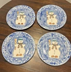 Snowman Tabletops Unlimited Dinner Plates Set Of 4 10.5. Fixed Price $22.10.