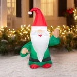 Gemmy 4' Airblown Lighted Christmas Gnome Inflatable Yard Santa Hat Greeter. Fixed Price $47.98.