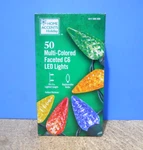 Home Accents 50 Multi-colored C6 Led String Lights Faceted 16 Ft Christmas New. Fixed Price $13.98.