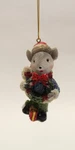 Gerson 3.35" Hand Painted Resin Holiday Mouse Holding Wreath Christmas Ornament. Fixed Price $9.88.
