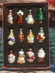 Avon 2.5" Blown Glass Christmas Ornament Set ( Brand New In Box ). Fixed Price $30.00.