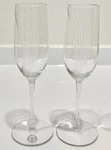 Dansk Crystal Tapestries Pattern 7/8" Champagne Flutes Set Of 2. Fixed Price $19.99.