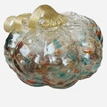 Boston International Hand Blown & Crafted Large Mottled Glass Pumpkin New Decor. Fixed Price $34.95.