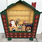 *no Ornaments* Wood Advent Calendar Santa's Workshop Compartment Kirkland Costco. Fixed Price $74.58.