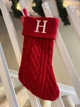 Holiday Time 17.5" Monogram Letter Initial "h" Red Knit Christmas Stocking. Fixed Price $17.99.