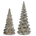 Raz Imports Glass Winter Christmas Silver Sequin Tree Set 4524504. Fixed Price $62.00.