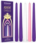 Brubaker 10" Taper Christmas Advent Candles (set Of 5), Purple/pink/white. Fixed Price $9.29.