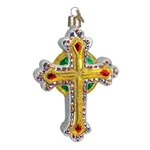 World Christmas Ornaments Silver/gold Jeweled Cross Glass Gold,silver. Fixed Price $34.99.