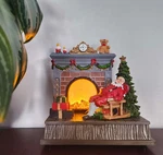 Holiday Time Christmas Decoration Sleeping Santa Light-up Fireplace Scene. Fixed Price $17.99.