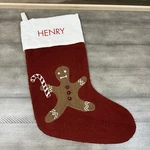 Pottery Barn Holiday Icons Gingerbread Man Crewel Christmas Stocking Monogram Ob. Fixed Price $19.95.