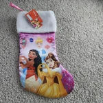 Disney Princess Christmas Stocking 14.5"BELLE Cinderella Moana Nwt. Fixed Price $9.99.