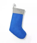 Lego Collection Target Christmas Stocking Sweater Knit Gray Blue 20" Textural. Fixed Price $16.99.
